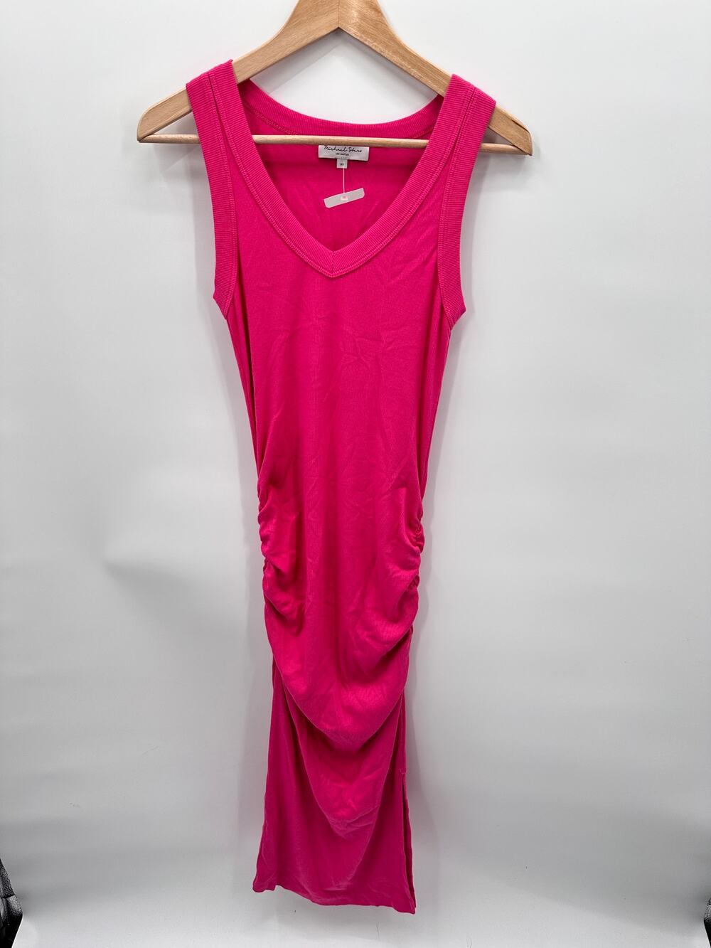 MICHAEL STARS NWT Lori  Dark Pink Ultra Rib Midi Dress // XS